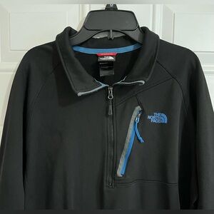 The North Face 1/4 Zip Black Pullover Sweatshirt Canyonland Fleece Outdoor Men M